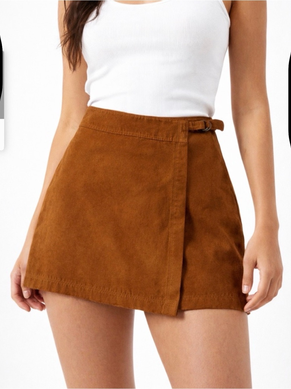 EUC Hollister Brown Suede Mini Wrap Skirt, Junior’s Size 9, Western, Cowgirl